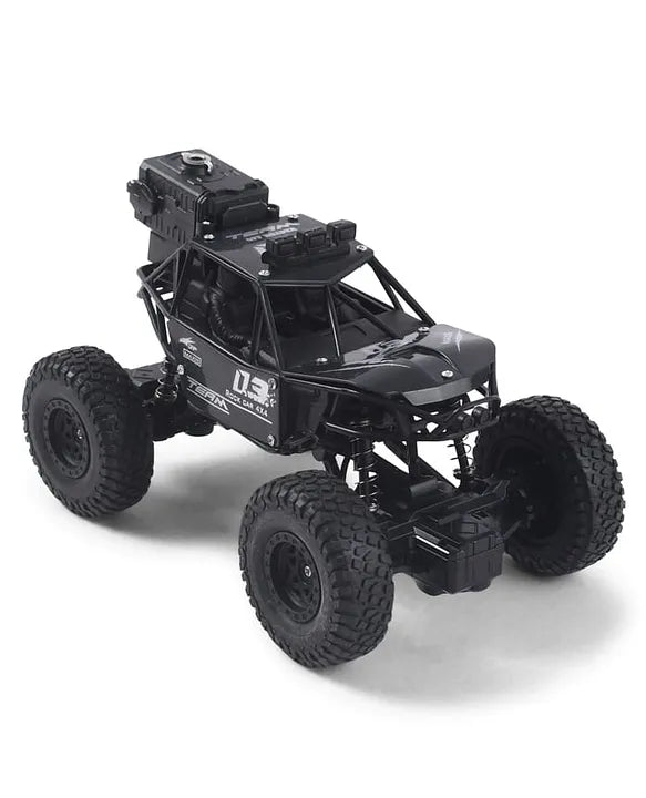 RC Rock Crawler Monster Truck with Smoke Spray Function and Type-C Charging Fog Rock Crawler -Black
