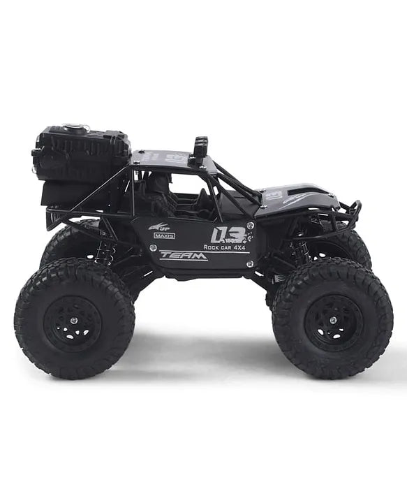 RC Rock Crawler Monster Truck with Smoke Spray Function and Type-C Charging Fog Rock Crawler -Black
