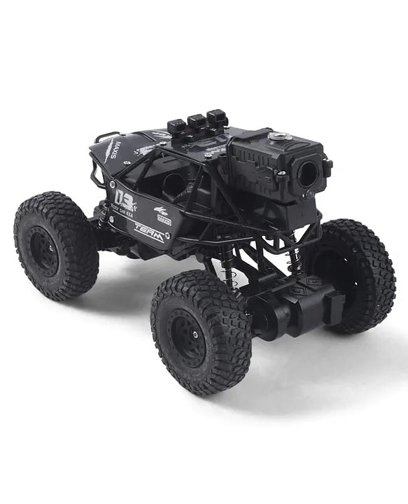 RC Rock Crawler Monster Truck with Smoke Spray Function and Type-C Charging Fog Rock Crawler -Black