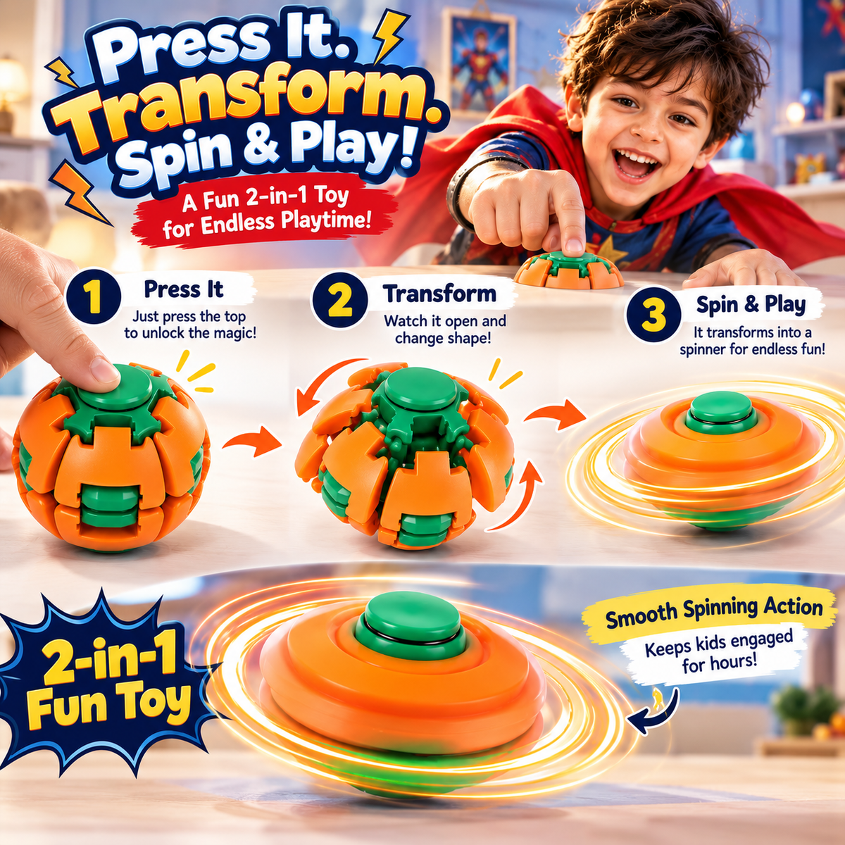 Rotating Fidget Spinner Ball Toy for Kids