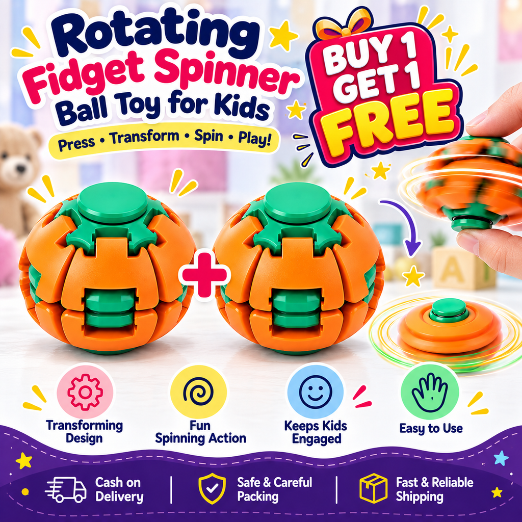 🔥BUY 1 GET 1 FREE – Rotating Fidget Spinner Ball | Fun & Relaxing Toy for Kids & Adults